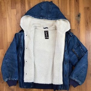 YSL Yves Saint Laurent 80’s jean Sherpa jacket.
